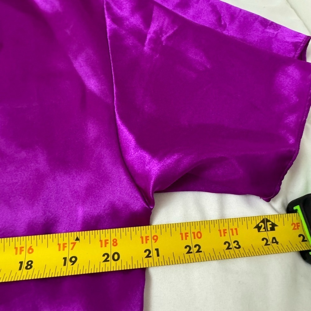 Vintage Bright Satin Pajama Sleep Set Shirt & Shorts Gold Label Victorias Sectet - Picture 9 of 13